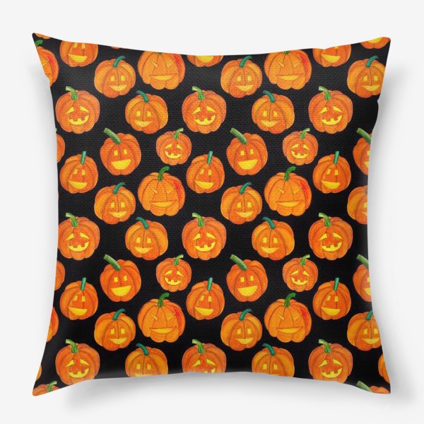 Подушка «Паттерн хеллоуиновские тыквы»