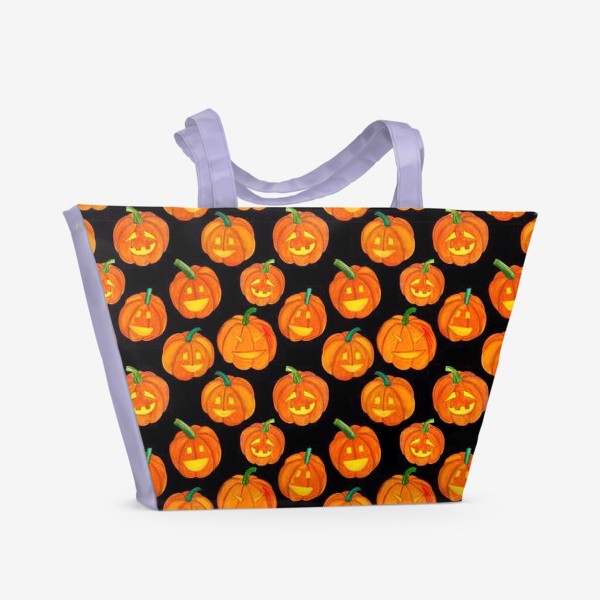 Пляжная сумка «Паттерн хеллоуиновские тыквы»