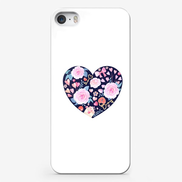 Чехол iPhone «День влюбленных. Сердце с розами.»