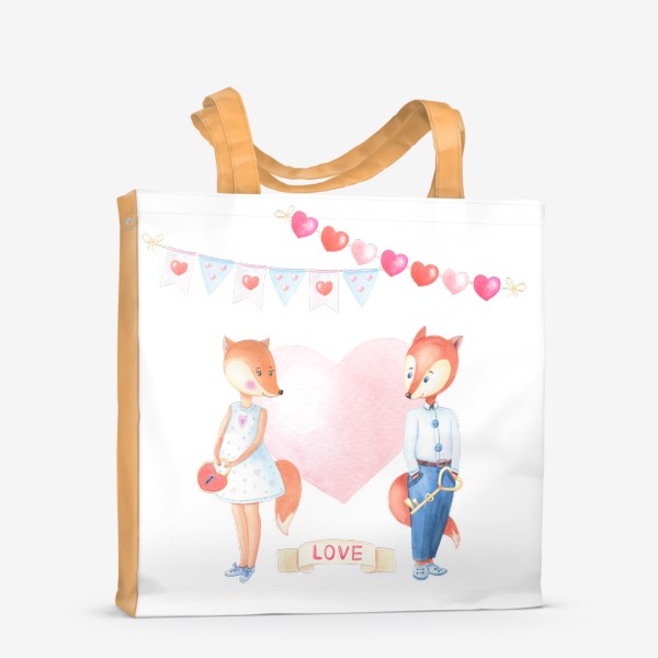 Сумка-шоппер «Влюбленные лисы»