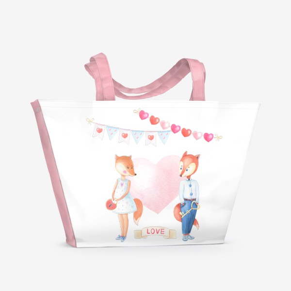 Пляжная сумка «Влюбленные лисы»