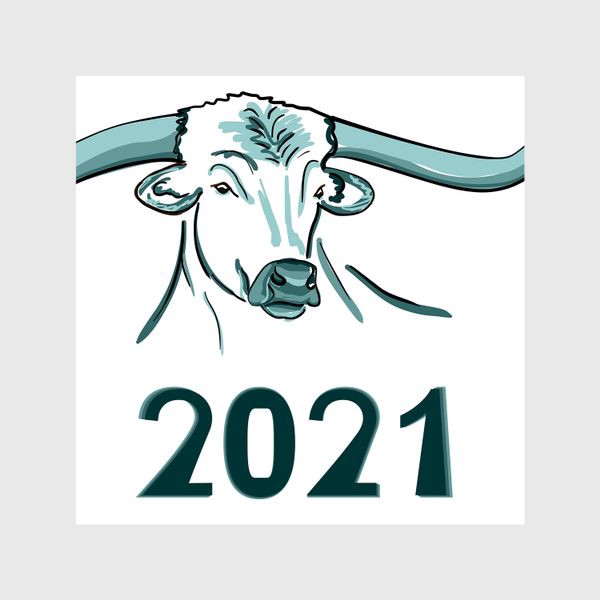 Шторы «Бык символ нового 2021 года»