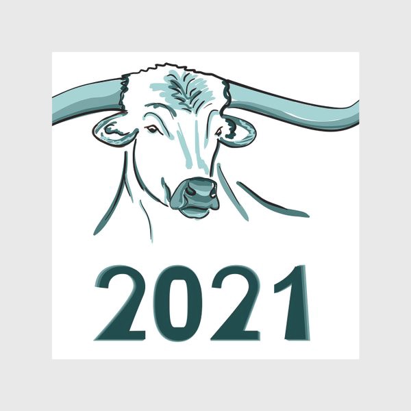 Скатерть «Бык символ нового 2021 года»
