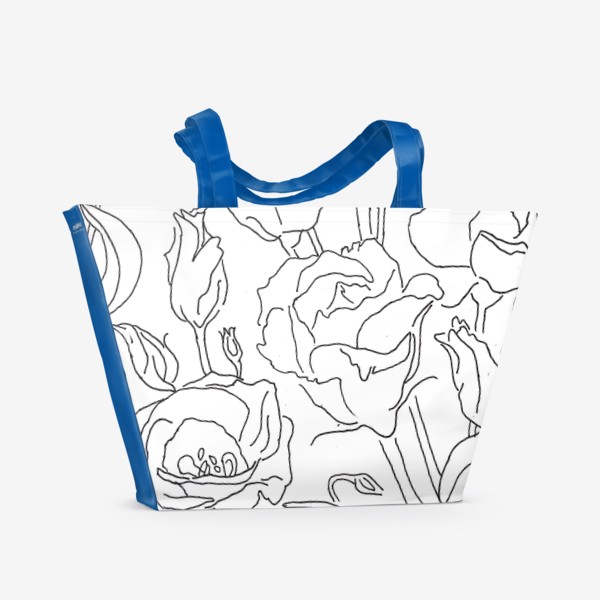 Пляжная сумка «графичные розы»