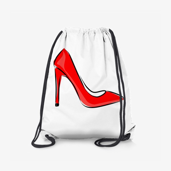 Рюкзак «Яркая красная женская туфля лодочка на высоком каблуке»
