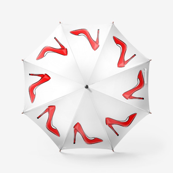 Зонт «Яркая красная женская туфля лодочка на высоком каблуке»