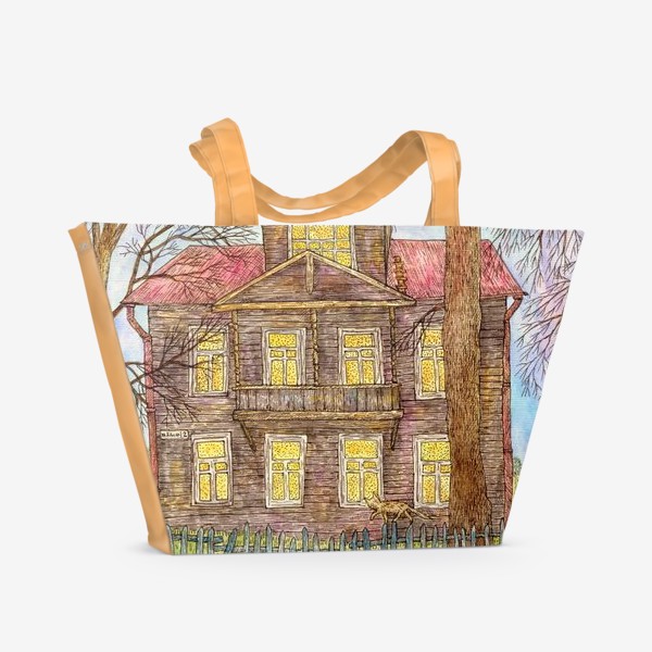 Пляжная сумка «Осенний дом»