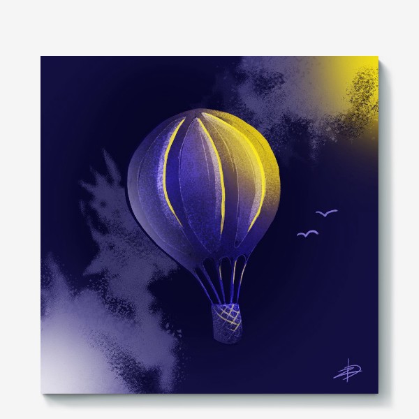 Холст &laquo;Воздушный шар с корзиной, аэростат&raquo;