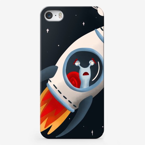 Чехол iPhone «Улитка в ракете в космосе»