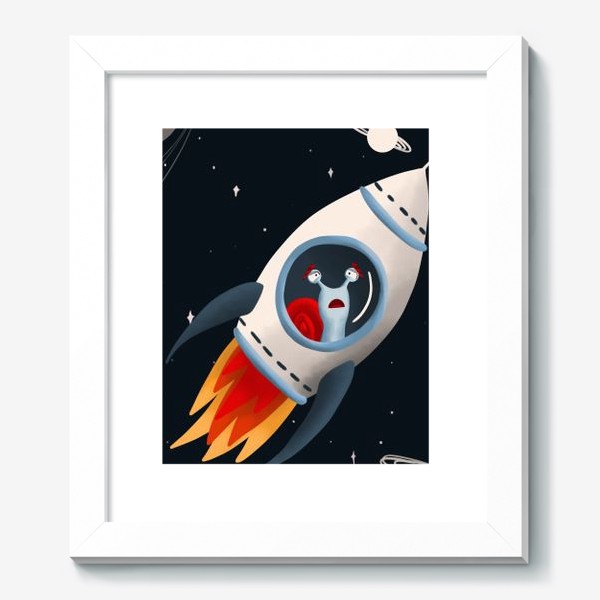 Картина «Улитка в ракете в космосе», купить в интернет-магазине в Москве,  автор: Дарья Задорожная, цена: 4550 рублей, 32421.106674.1023601.3747199