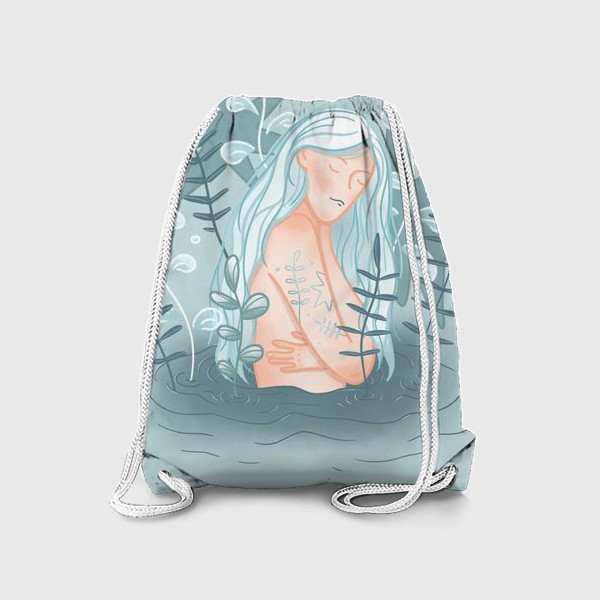 Рюкзак «Девушка в реке с длинными светлыми волосами»