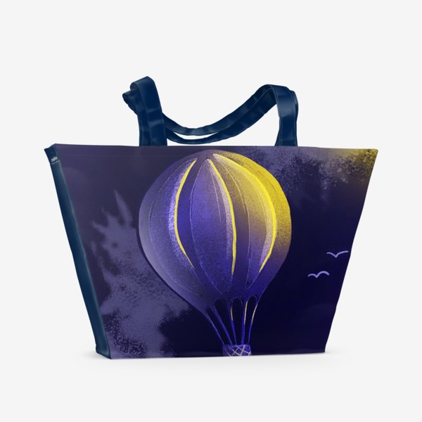 Пляжная сумка «Воздушный шар с корзиной, аэростат»