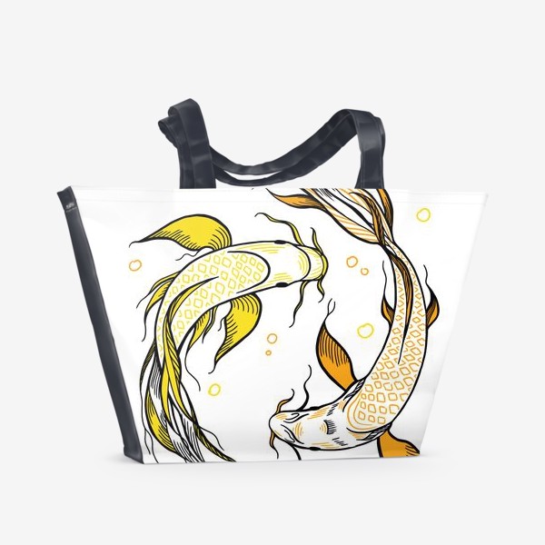Пляжная сумка «Рыбы Карпы Инь-янь »