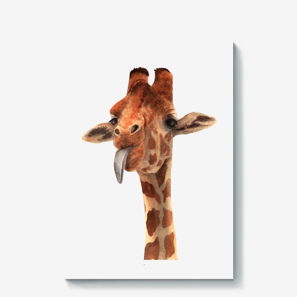 Холст «Жираф с языком»