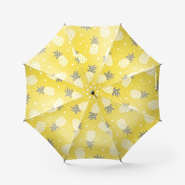 Зонт «Ананасы на жёлтом фоне»