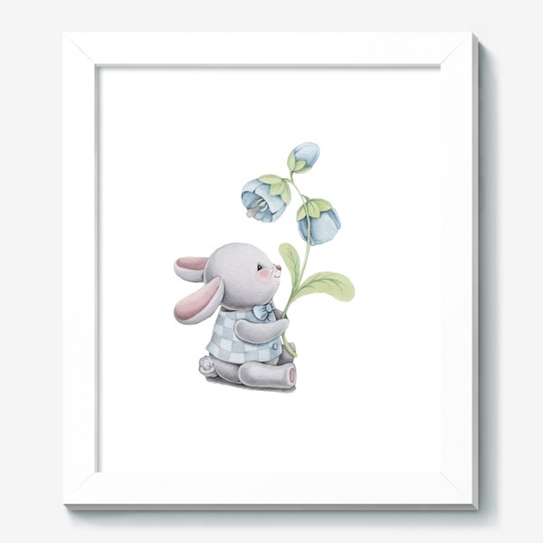 Картина «Зайчик с цветком»