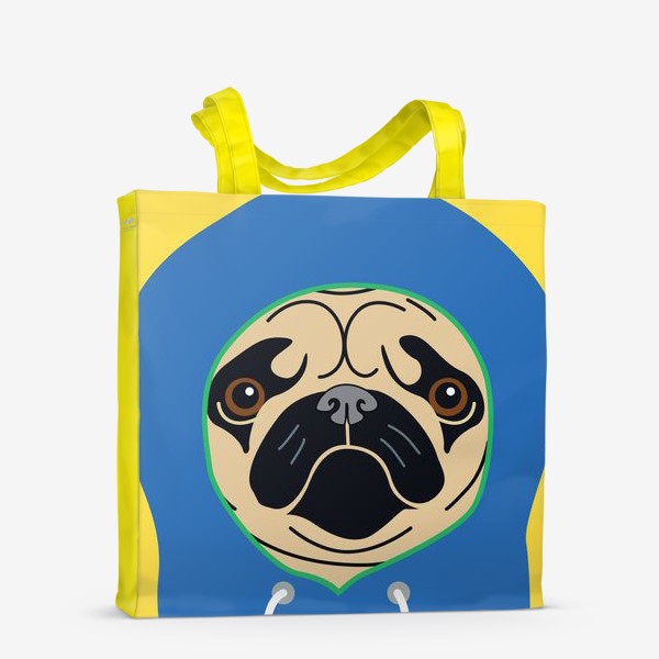 Сумка-шоппер «Смешная собака/ Pug in the hood»
