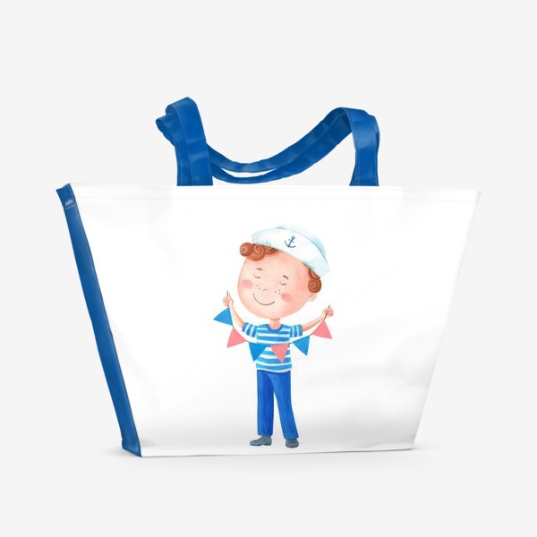 Пляжная сумка «Моряк-мечтатель с флажками»