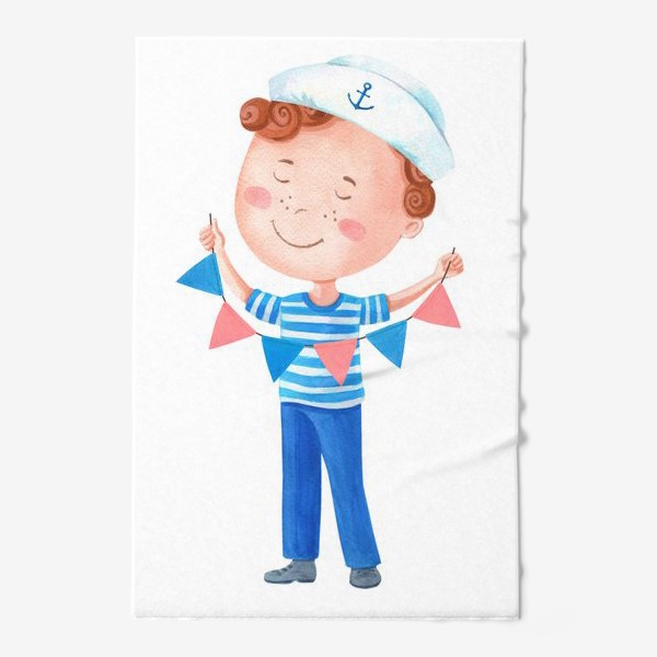 Полотенце «Моряк-мечтатель с флажками»