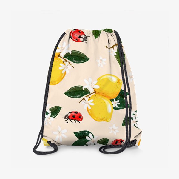 Рюкзак «Сочные лимоны и божьи коровки.»