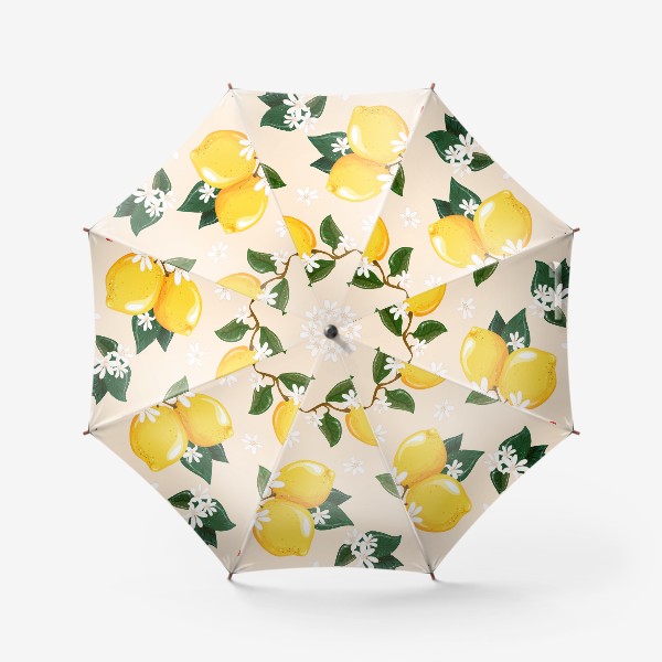 Зонт «Сочные лимоны и божьи коровки.»