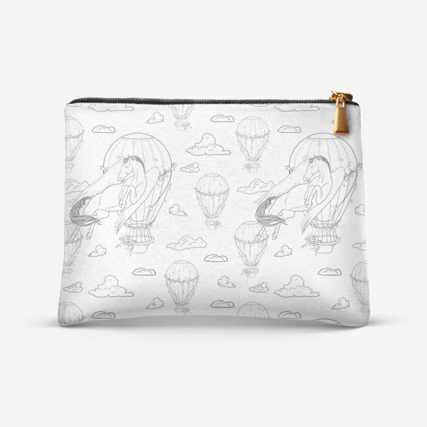 Косметичка «Pegasus and airballoon white pattern»