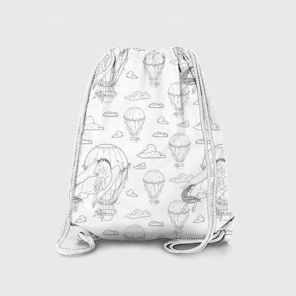 Рюкзак «Pegasus and airballoon white pattern»