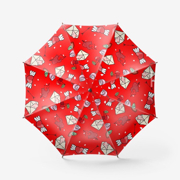 Зонт «письмо и сердечки»