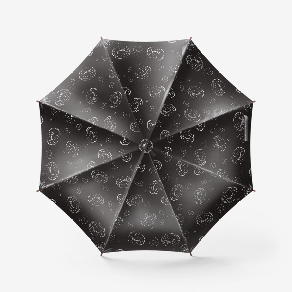 Зонт «Черно-белые пончики - Мел на доске»