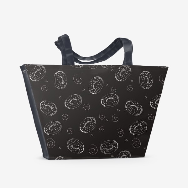 Пляжная сумка «Черно-белые пончики - Мел на доске»