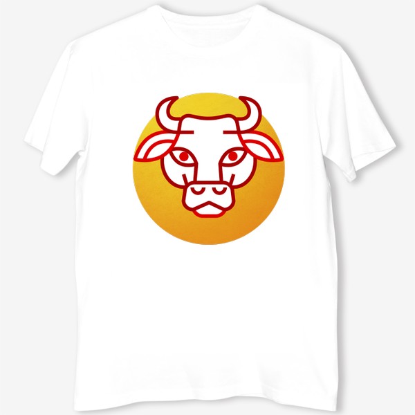 Футболка «Золотая Корова. Эмблема. Логотип в золотом круге. Год Быка 2021.»