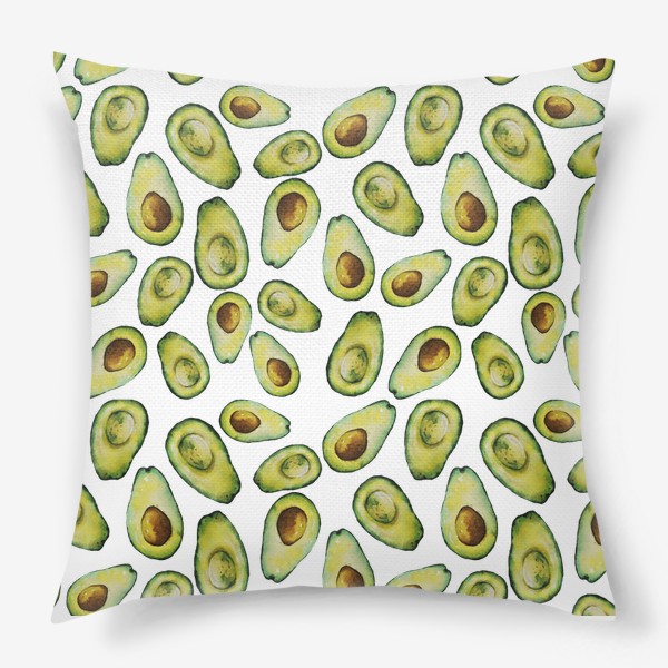 Подушка «Акварельные авокадо»
