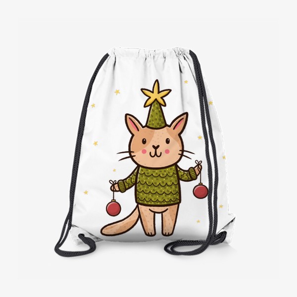 Рюкзак «Новогодний котик в костюме елочки»