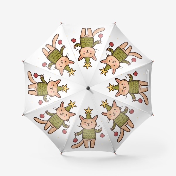 Зонт «Новогодний котик в костюме елочки»