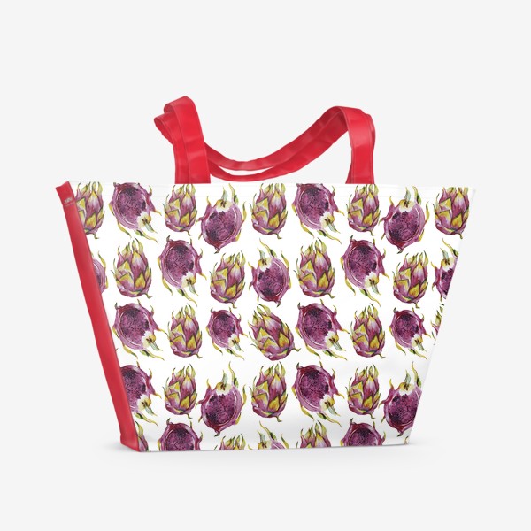 Пляжная сумка «Акварельный драгон фрукт»