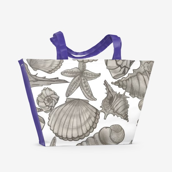 Пляжная сумка «Морские раковины, паттерн»