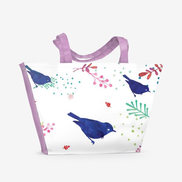 Пляжная сумка «Коллекция Pillow talk: Birds blue»