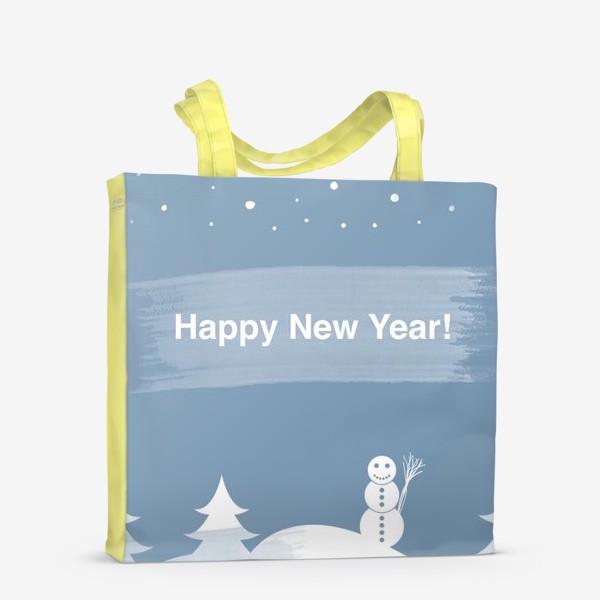 Сумка-шоппер «Говорящий снеговик. Новогоднее поздравление. Открытка. Минимализм.»