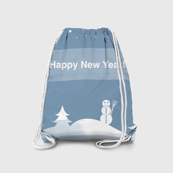 Рюкзак «Говорящий снеговик. Новогоднее поздравление. Открытка. Минимализм.»