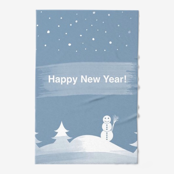 Полотенце &laquo;Говорящий снеговик. Новогоднее поздравление. Открытка. Минимализм.&raquo;