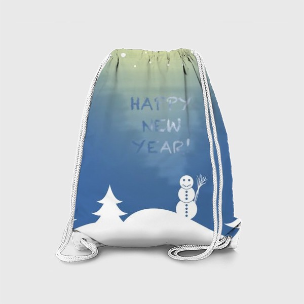 Рюкзак «Говорящий снеговик. Новогоднее поздравление. Открытка. Минимализм.»
