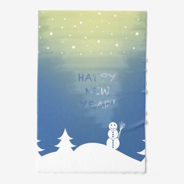 Полотенце «Говорящий снеговик. Новогоднее поздравление. Открытка. Минимализм.»