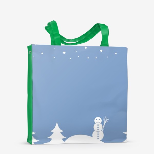 Сумка-шоппер «Снеговик. Новогоднее поздравление. Открытка. Минимализм.»