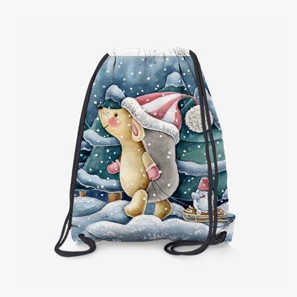 Рюкзак «Ёжик в зимнем лесу»