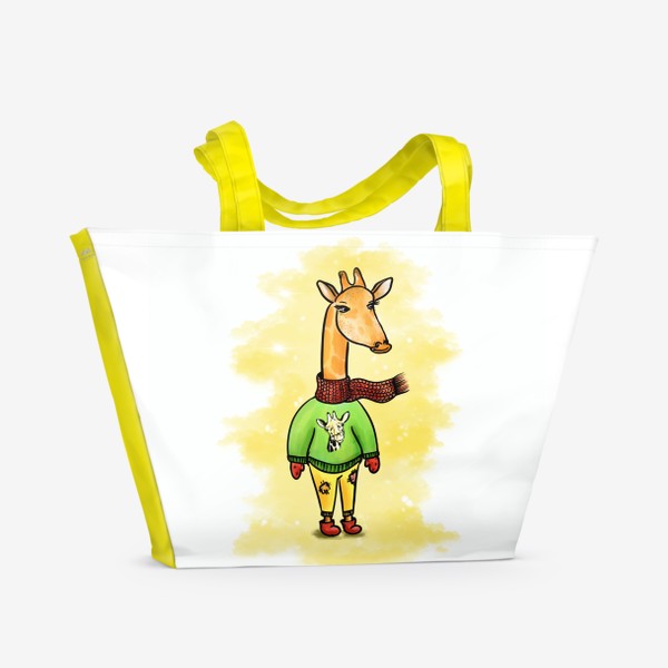 Пляжная сумка «Жираф на стиле! Модно и весело.»