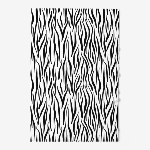 Полотенце «Принт зебры животный с полосками черно белый »