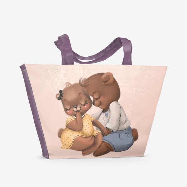 Пляжная сумка «Любовь, мишки»