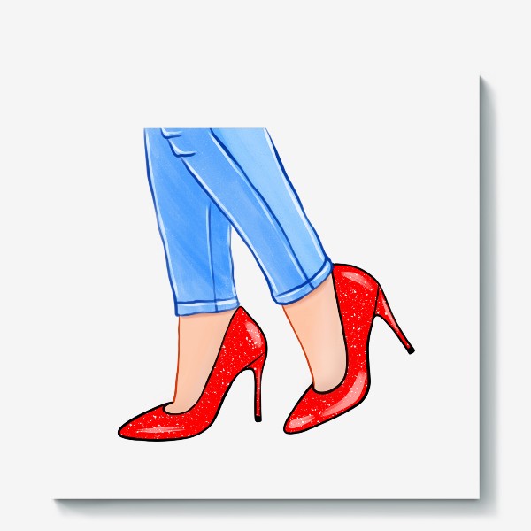 Холст «красные туфли»