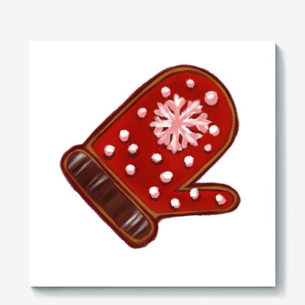 Холст «Варежка. Имбирное печенье. Съедобная открытка. Стикеры. Поздравление с Новым годом и Рождеством.»