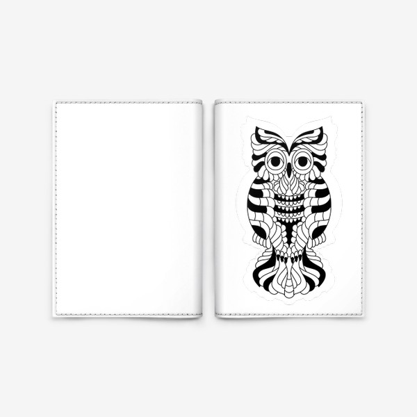 Обложка для паспорта «Сова черно-белая»